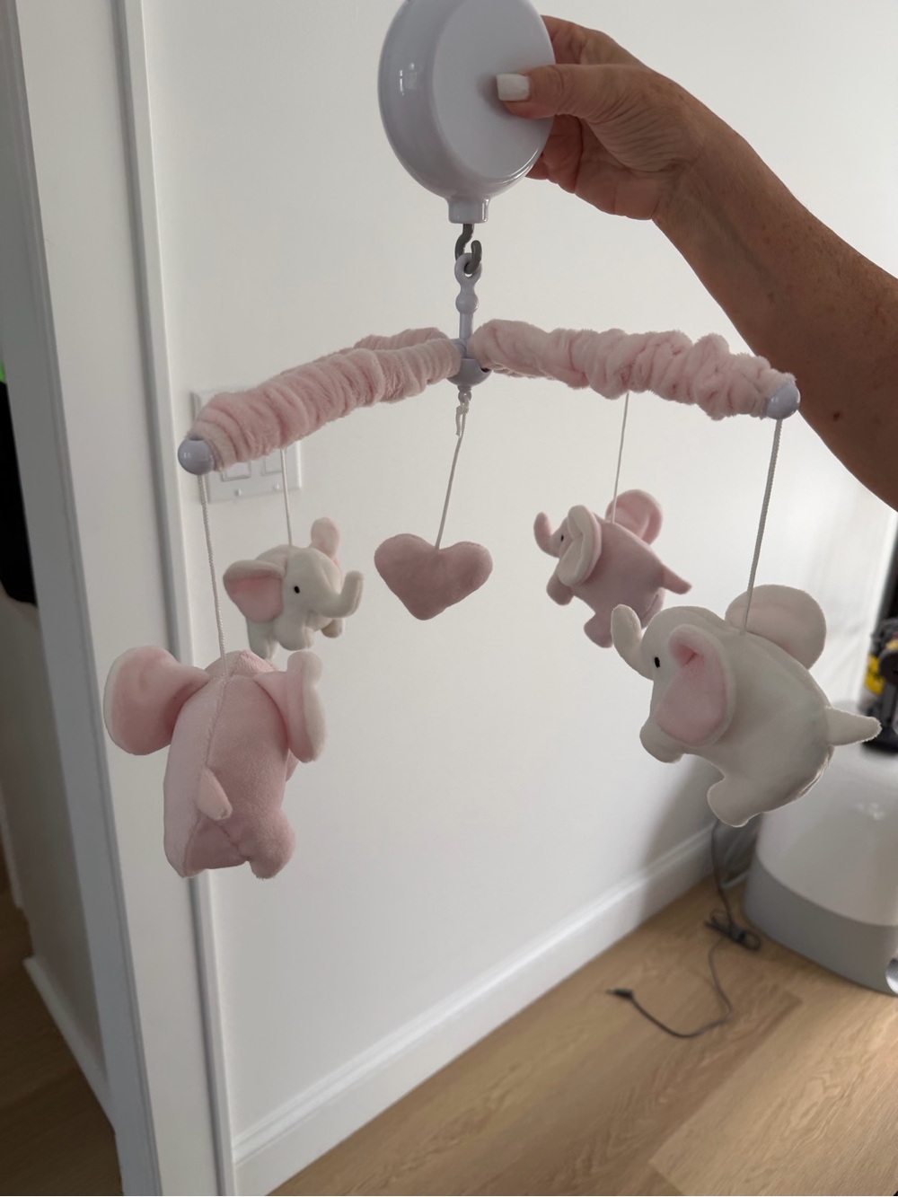 The Peanutshell Crib Baby Mobile - Soft Pink Elephants - Picture 8 of 8